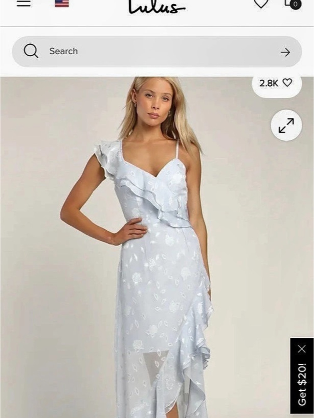 Lulus Forever Be Light Blue Floral Jacquard Ruffled Maxi Dress
